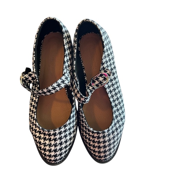 Asos Black White Herringbone Fabric Flats - Picture 3 of 7